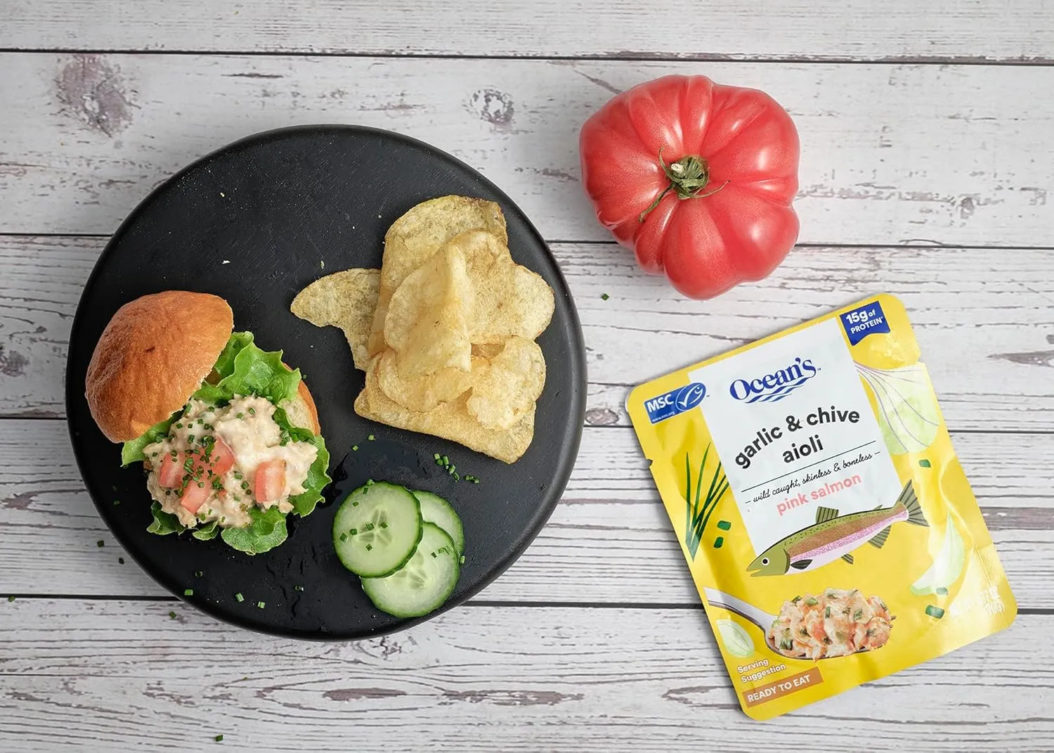 Ocean's Variety Pack | 3.17oz - 6 Pouches | Tuna & Pink Salmon Variety | Wild-Caught | Skinless & Boneless | Ready-to-eat | Skipjack Tuna | Alaskan Salmon | (6-Pack, Variety Combo)