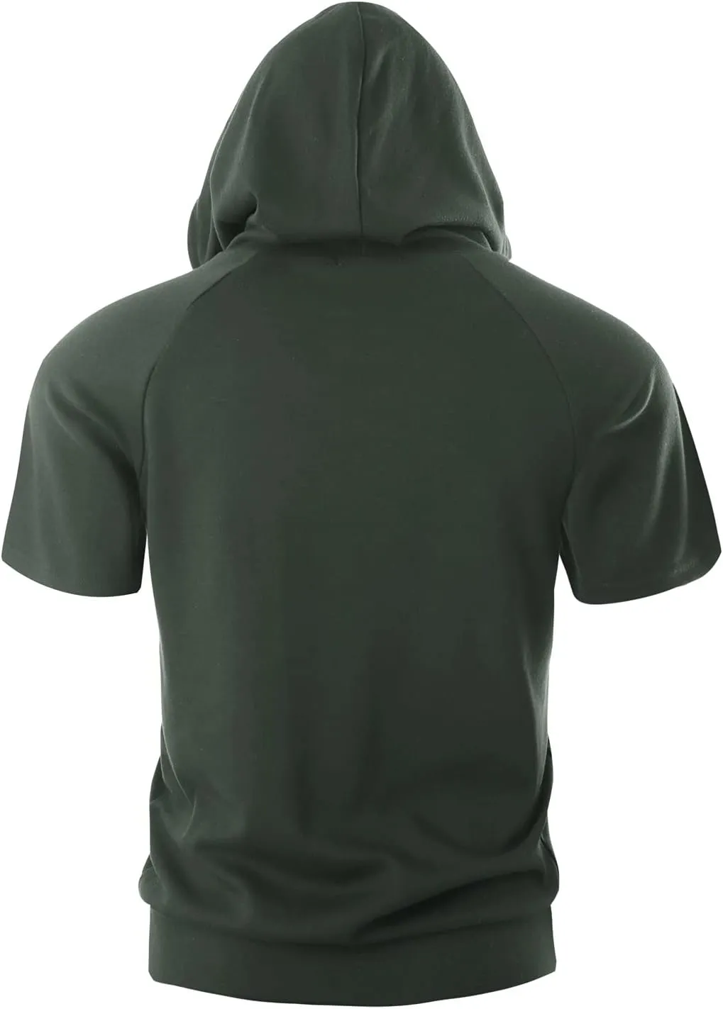 Ohoo Men's Short Sleeve Hoodie Pullover Slim Fit Lightweight Summer Hooded Sweatshirt