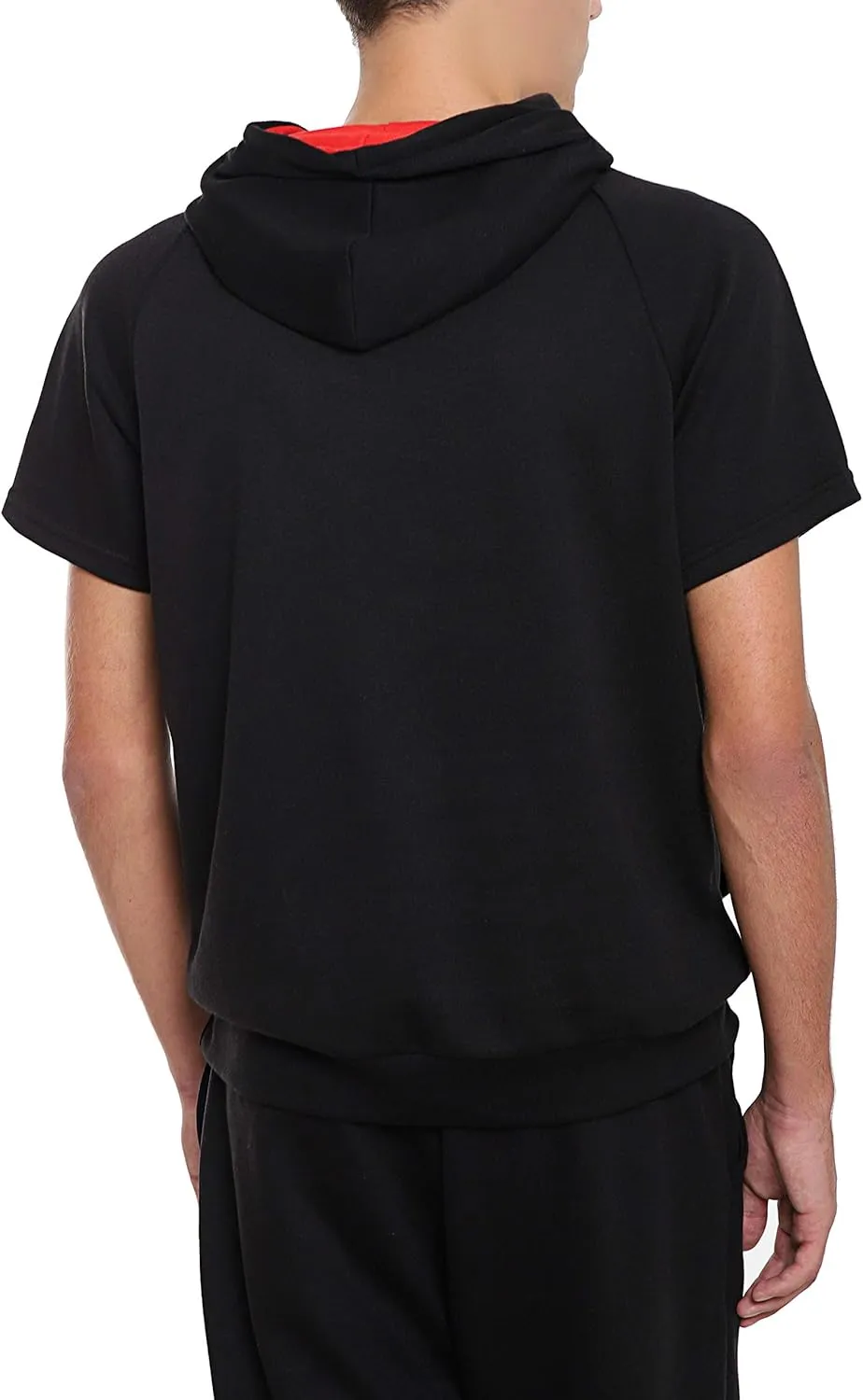 Ohoo Men's Short Sleeve Hoodie Pullover Slim Fit Lightweight Summer Hooded Sweatshirt