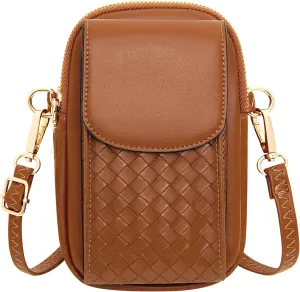OIDERY Small Crossbody Bags Cell Phone Purse for Women, Leather Shoulder Handbag Wallet Purse with Credit Card Slots