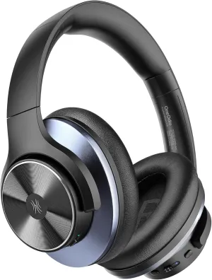 OneOdio A10 Hybrid Active Noise Cancelling Headphones, Hi-Res Audio, 50H Playtime with Speed Charge, Travel Case, Wireless/Wired, Built-in Mic, Bluetooth Over Ear Headphones for Work Gym Workout
