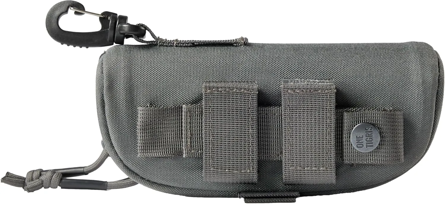 OneTigris Eyeglasses Hard Case Tactical Molle Zipper Sunglasses Carrying Case 1000D Nylon with Clip