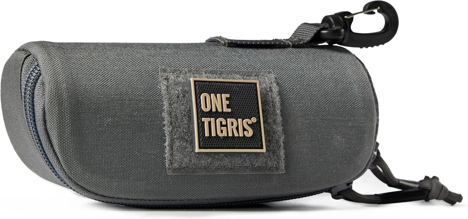 OneTigris Eyeglasses Hard Case Tactical Molle Zipper Sunglasses Carrying Case 1000D Nylon with Clip