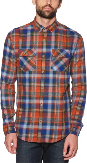 Original Penguin Men's Long Sleeve Plain Flannel Button Down Shirt