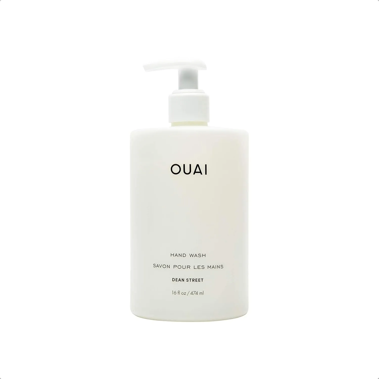 OUAI Hand Wash - Liquid Hand Soap with Jojoba, Avocado, & Rose Hip Oil for Replenished Skin - Gentle Exfoliating Bathroom   Kitchen Hand Soap (16 Fl Oz)