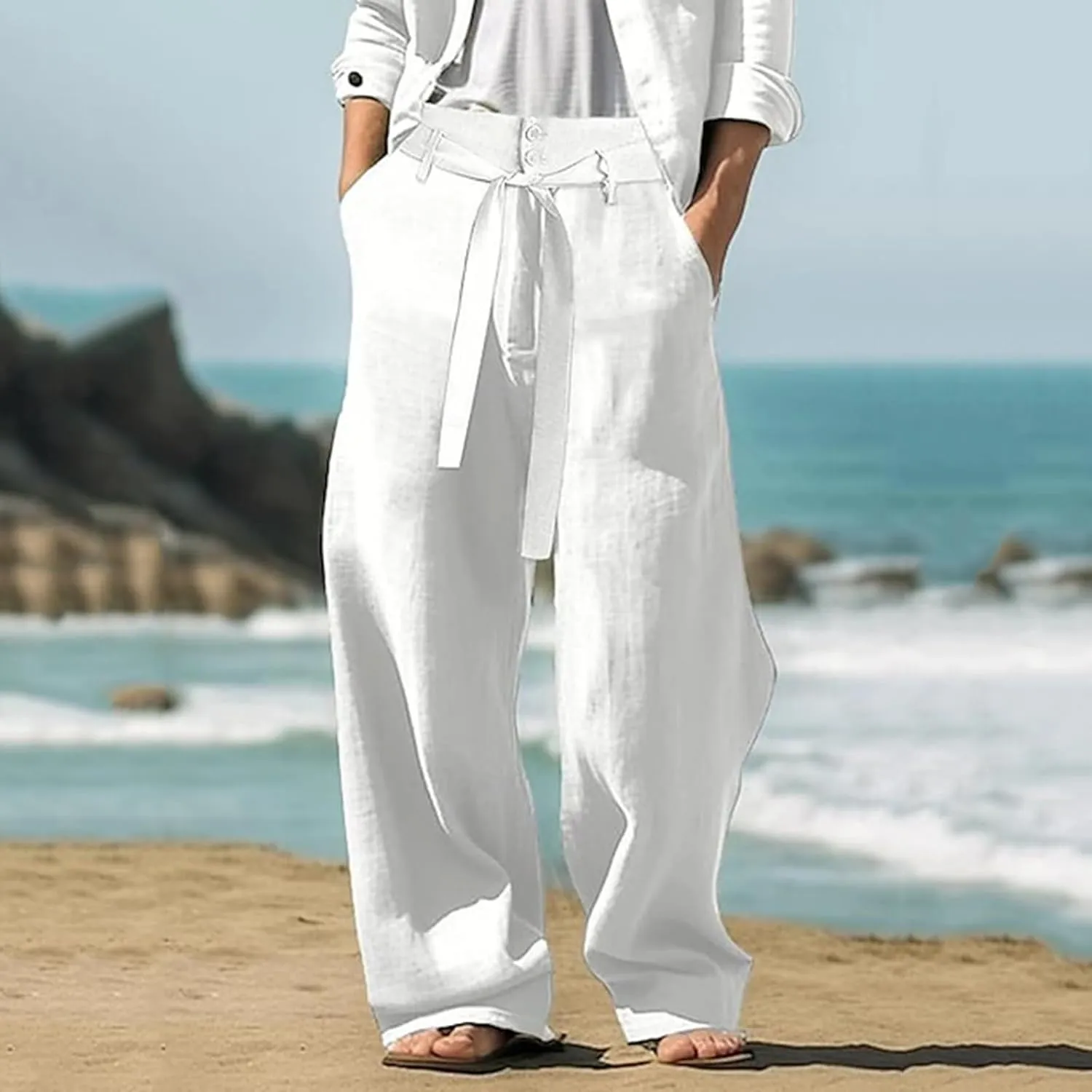 Outdoor Casual Pants Men Plus Size Lightweight Pants Elastic Waist Sport Pants Baggy Comfy Pants Fall Daily Pants