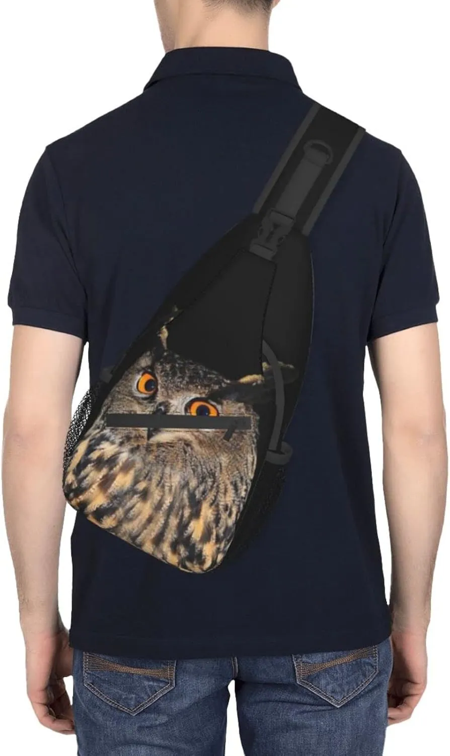 Owl Sling Bag Animal Crossbody Chest Daypack Casual Backpack Cool Shoulder Bag For Travel Picnic