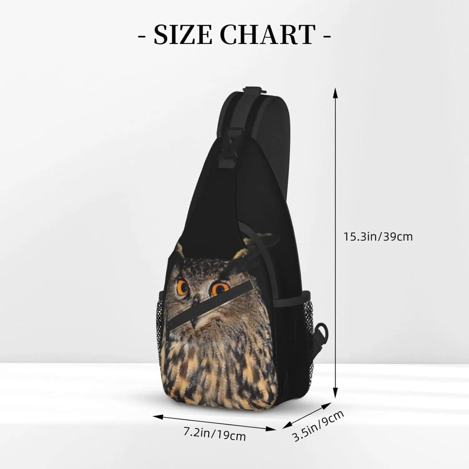 Owl Sling Bag Animal Crossbody Chest Daypack Casual Backpack Cool Shoulder Bag For Travel Picnic