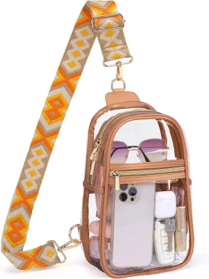 PACKISM Clear Bag for Stadium Events - Clear Sling Bag for Sport Concert, Clear Crossbody Bags for Women with Comfortable Strap