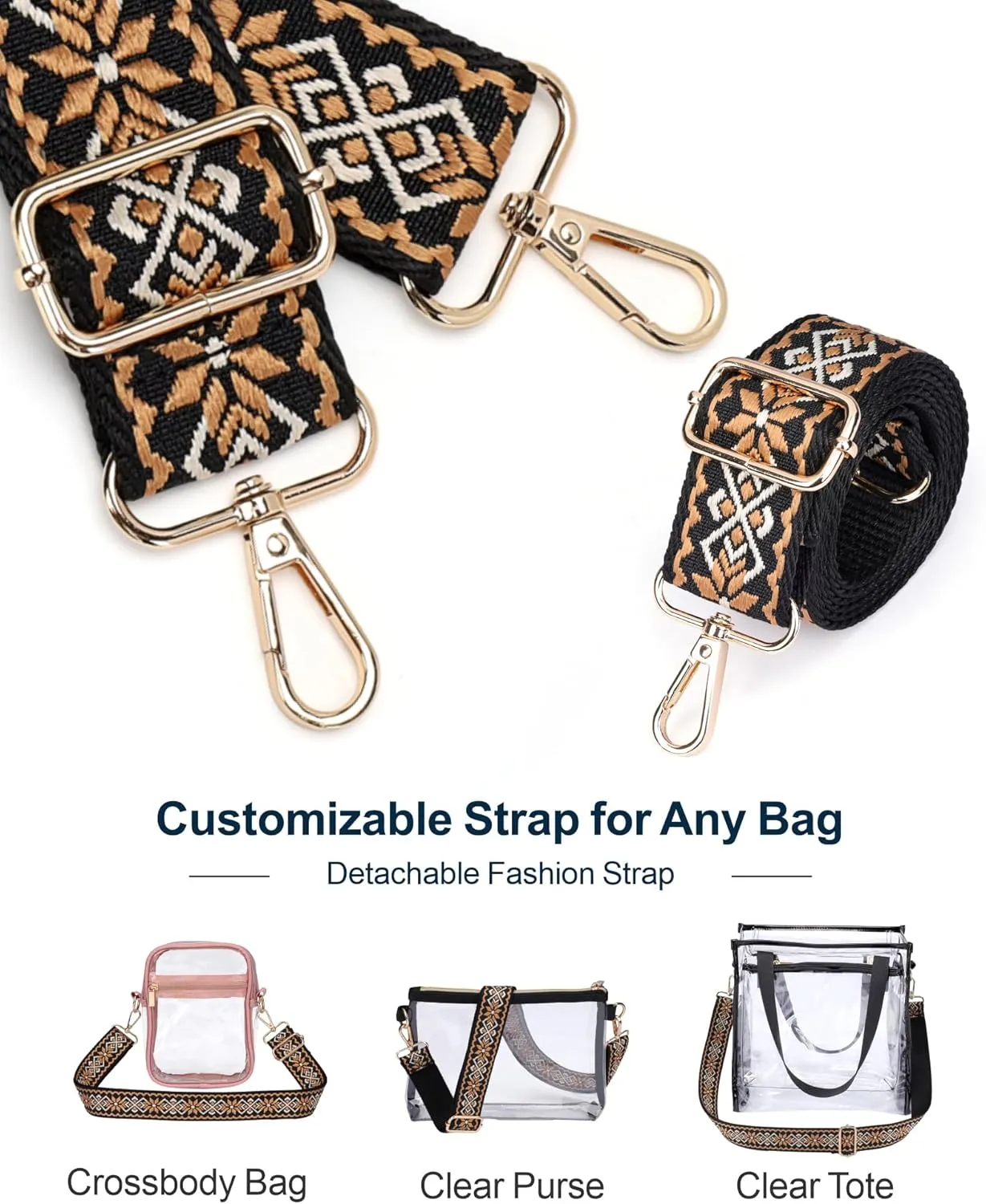 PACKISM Clear Bag for Stadium Events - Clear Sling Bag for Sport Concert, Clear Crossbody Bags for Women with Comfortable Strap