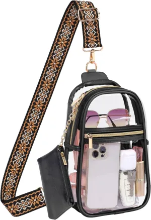 PACKISM Clear Bag for Stadium Events - Clear Sling Bag for Sport Concert, Clear Crossbody Bags for Women with Comfortable Strap