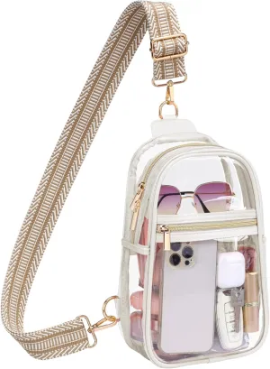 PACKISM Clear Bag for Stadium Events - Clear Sling Bag for Sport Concert, Clear Crossbody Bags for Women with Comfortable Strap