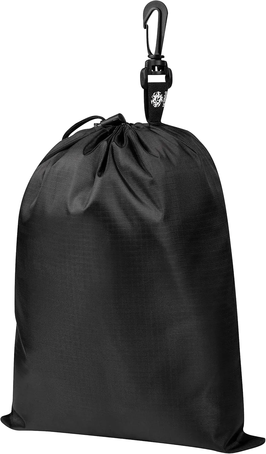 PALTERWEAR Drawstring Bag - Cinch and Ditty Pouch with Clip for Travel, Wardrobe, Outdoors - Set of 5 (Black, 9 x 12 inch)