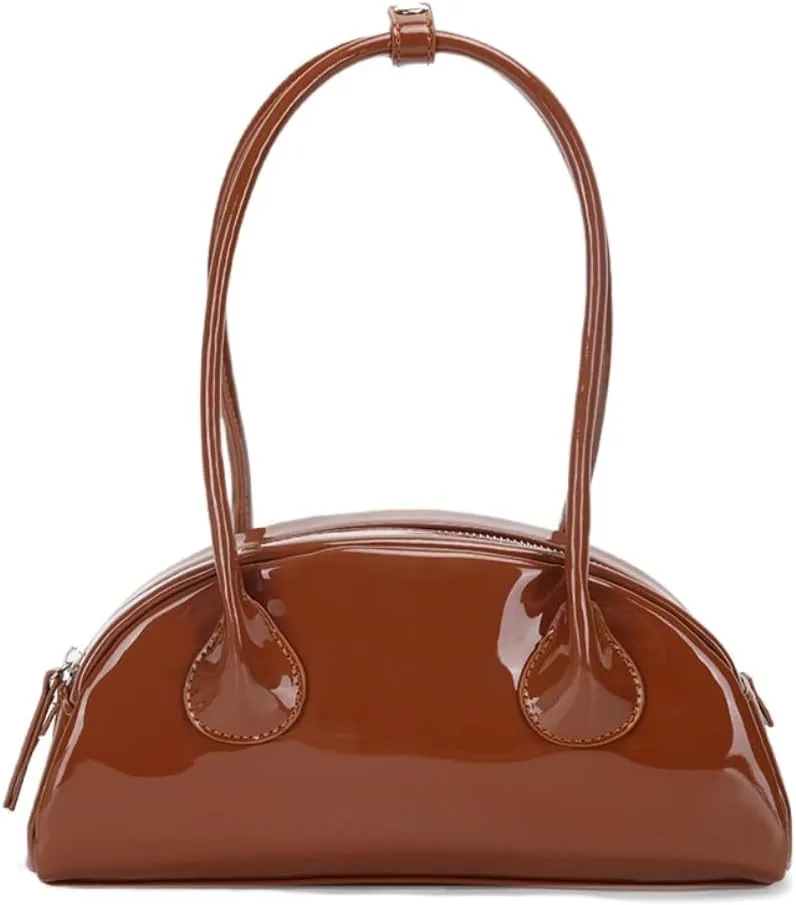 Patent Leather Shoulder Purse for Women Tote Handbags Small Top Handle Purse Cute Clutch Hobo Bag Satchel