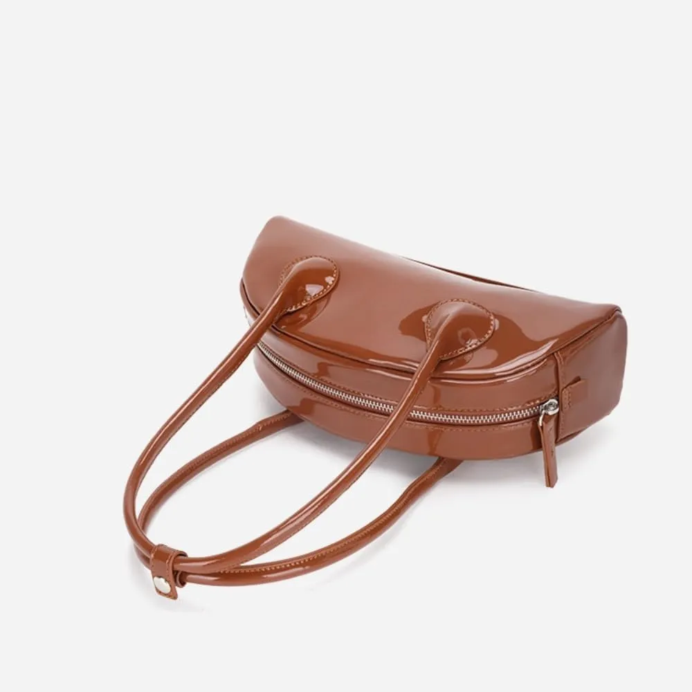 Patent Leather Shoulder Purse for Women Tote Handbags Small Top Handle Purse Cute Clutch Hobo Bag Satchel