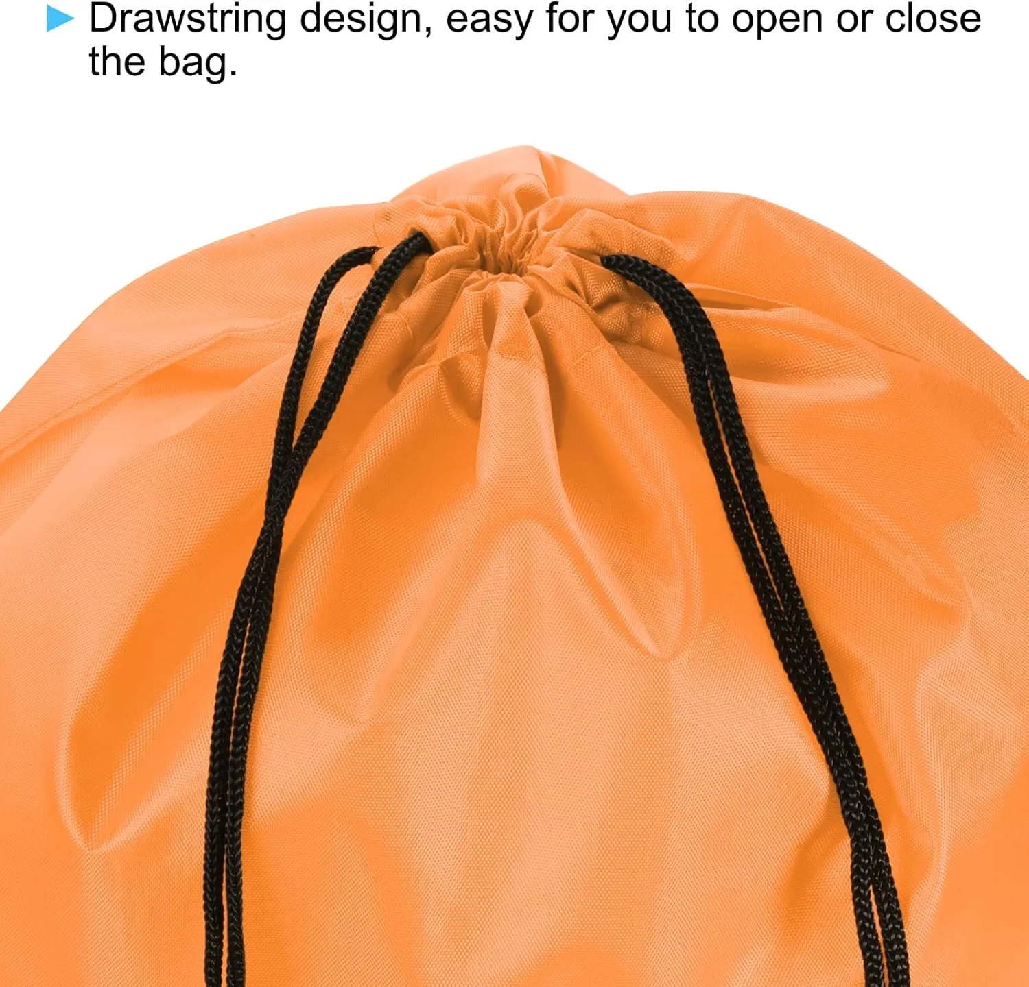 PATIKIL 42x34cm Nylon Drawstring Bag, 10 Pack Storage Bulk Cinch Backpack Sack for Gym Sports Outdoor Traveling, Light Orange