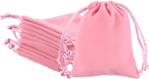PATIKIL Velvet Gift Bags, 20 Pack 2.8 x 3.6 Inch Velvet Drawstring Jewelry Pouches Mini Gift Packaging Bag for Wedding Favor Party Birthday Festivals, Pink