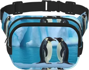 Penguins On The Iceberg Fanny Pack For Women Waterproof Adjustable Belt Bags Waist Pack Fashion Casual Crossbody Bags Bum Bag For Running Workout Hiking Traveling