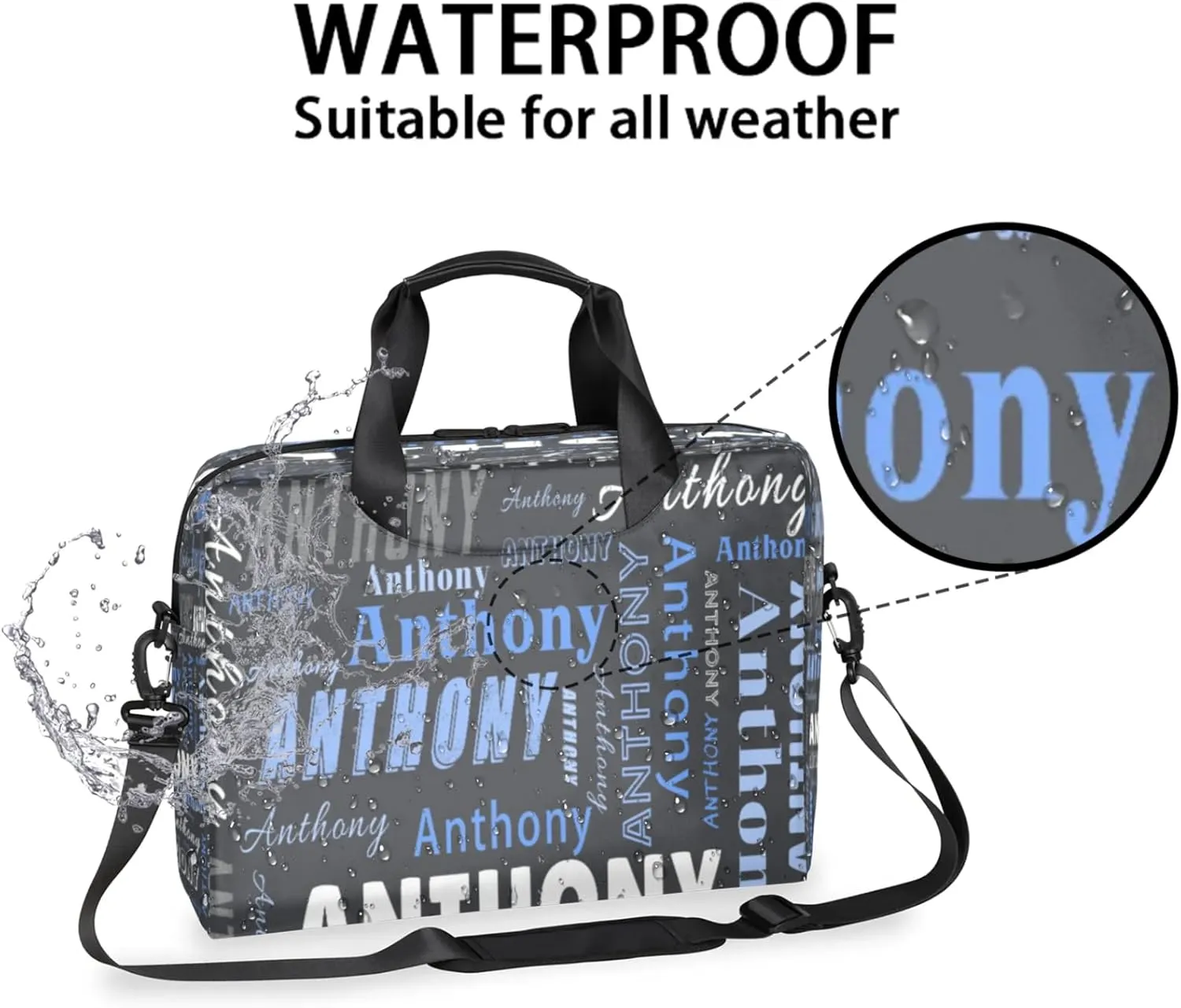 Personalized Picture Laptop Tote Custom Name Laptop Case Shoulder Bag Messenger Computer Bags Laptop Adjustable Shoulder