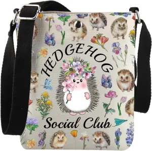 Pet Hedgehog Gift Hedgehog Social Club Crossbody Bag Animal Lover Gift For Her