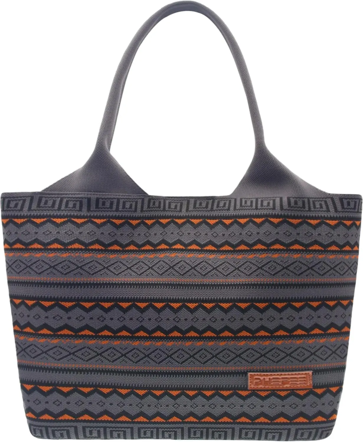 Phefee Women's Boho Aztec Knitted Tote Bag Large Capacity Hobo Handbag Shoulder Shopper with Magnetic Closure for Work Travel