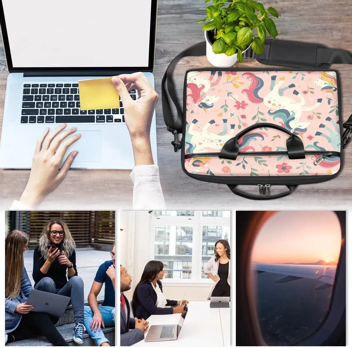 Piggy Pink 15 Inch Laptop Bag Laptop Shoulder Bag Computer Cases for Laptops or Tablets