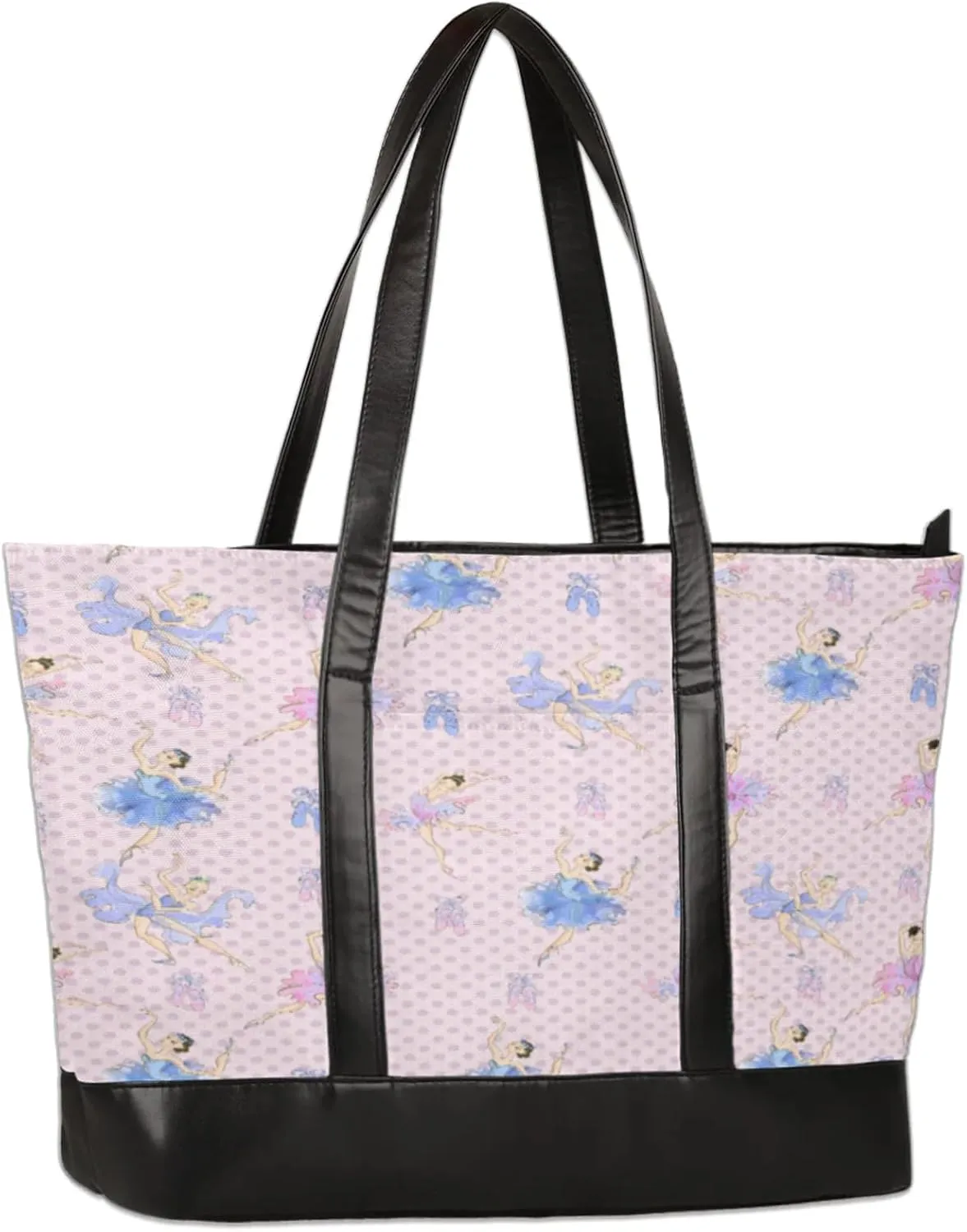 Polka Dot Ballet Laptop Tote Bag for Women Lightweight Work Purse with Multiple Compartments Fits 13-15.6 Inch Laptop Tablet Shoulder Bag for Office Travel Daily Use