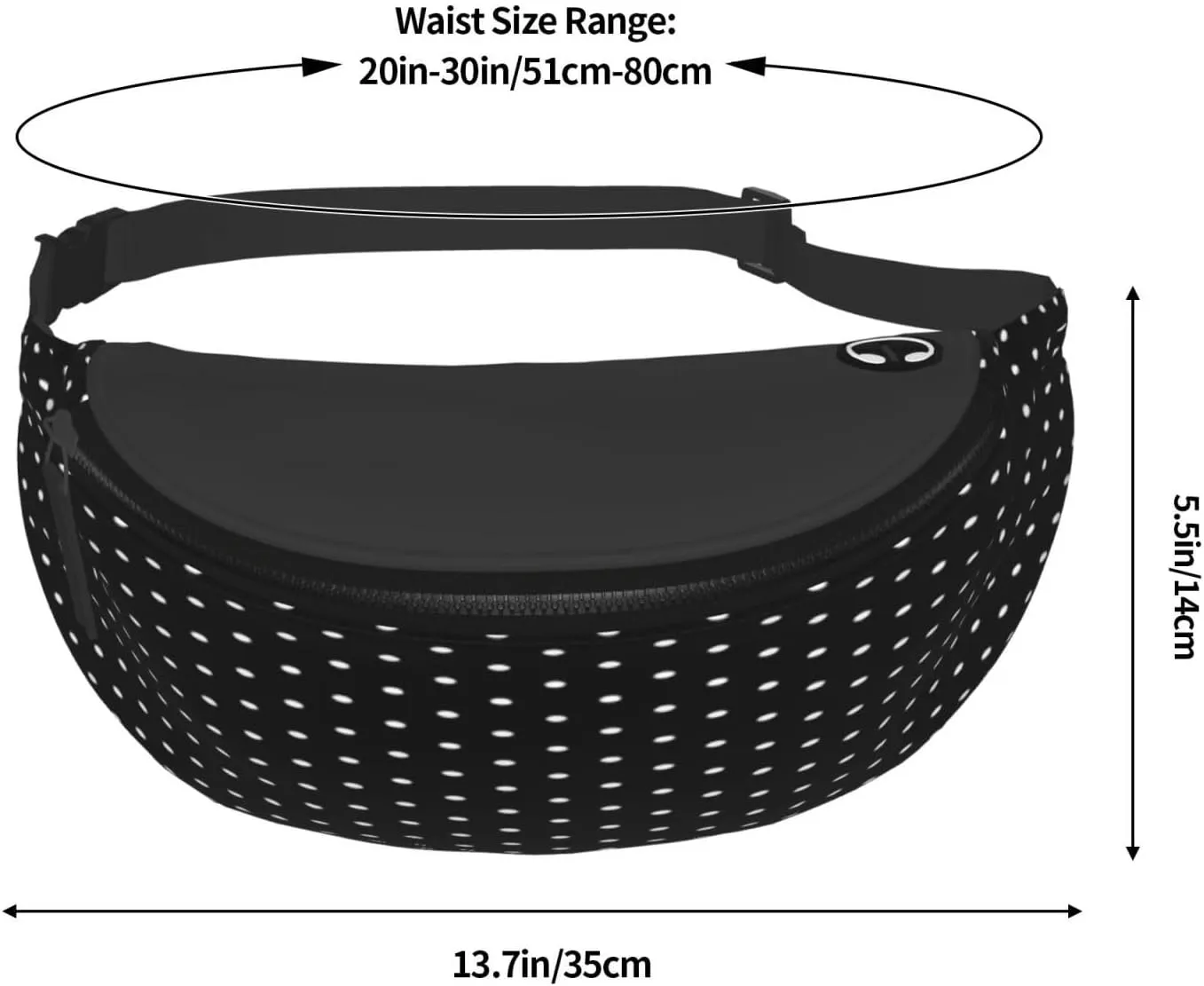 Polka Dots Fanny Pack, Crossbody Waist Packs for Women Men Waist Bags with Adjustable Strap for Travel Running Hiking Sport