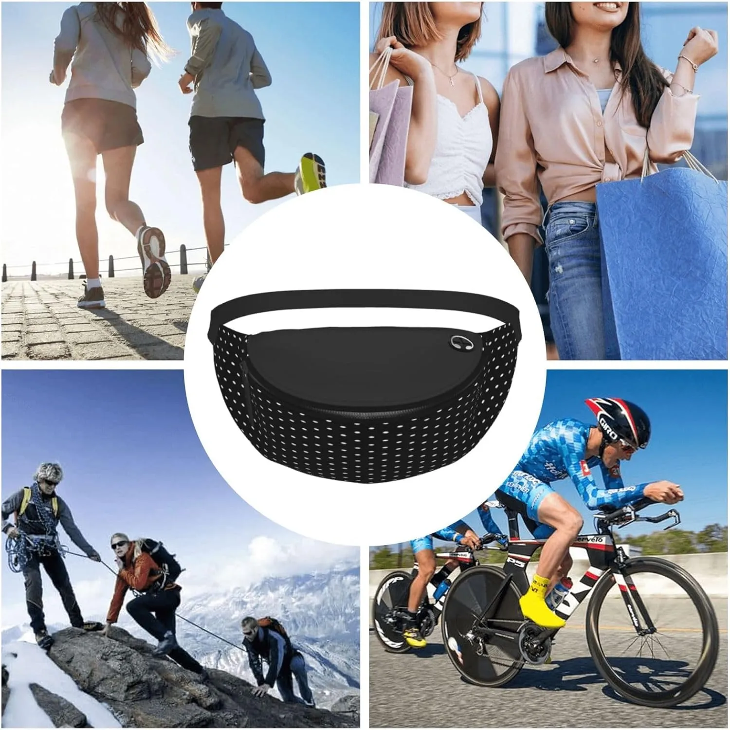 Polka Dots Fanny Pack, Crossbody Waist Packs for Women Men Waist Bags with Adjustable Strap for Travel Running Hiking Sport