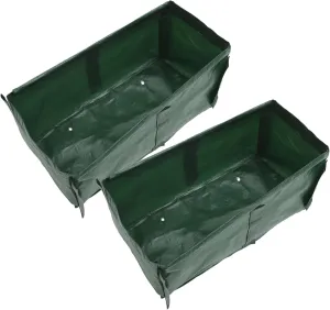 POPETPOP 2pcs Durable Rectangular Outdoor Planting Bag Breathable Fabric Vegetable Container with Support for Gardening for Balcony and Garden Use