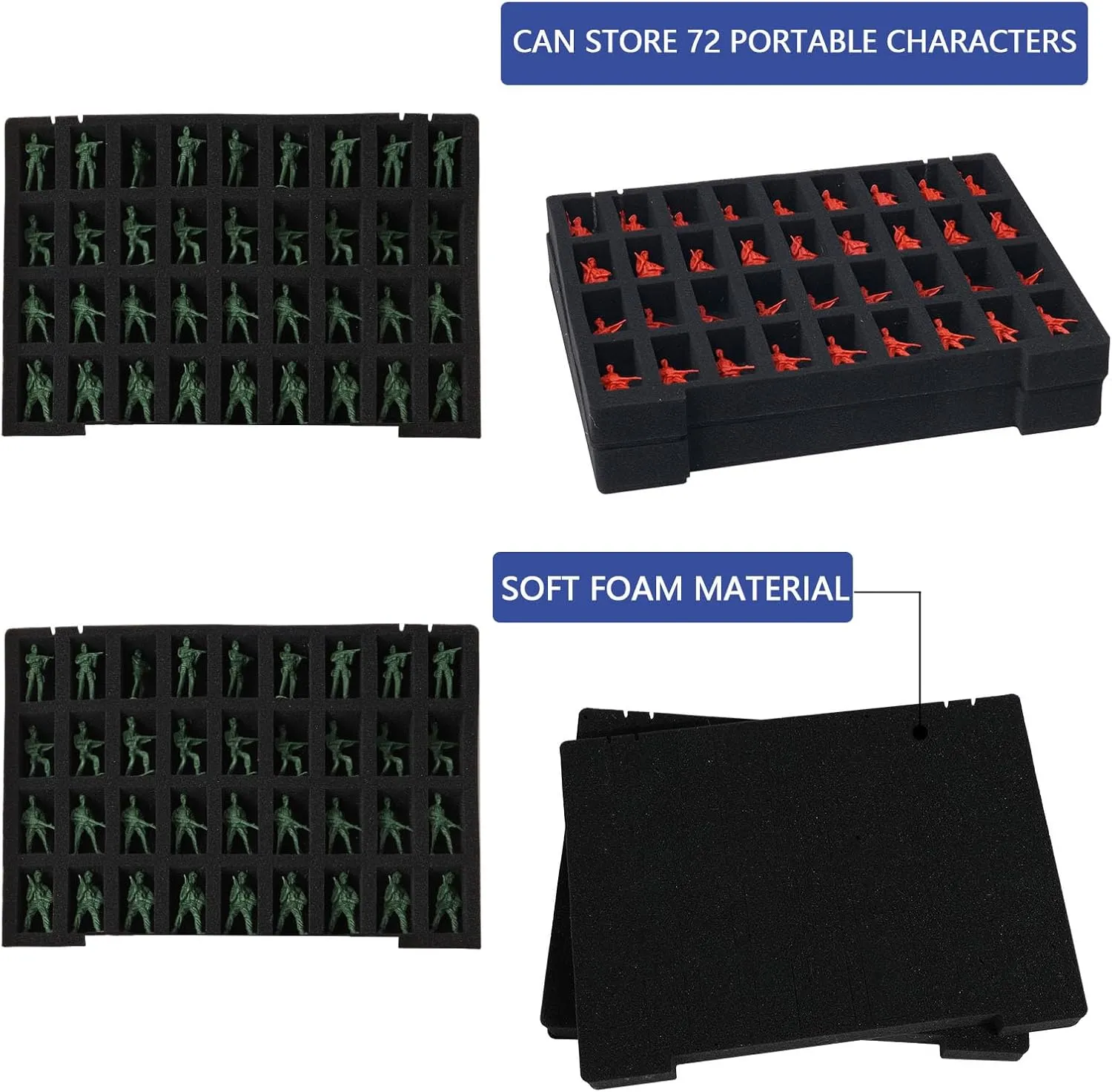 Portable Miniature Figure Storage & Carrying Case - 4 Foam Layers fits 108 Infantry Minis & Pick & Pluck for Large Figures White Small