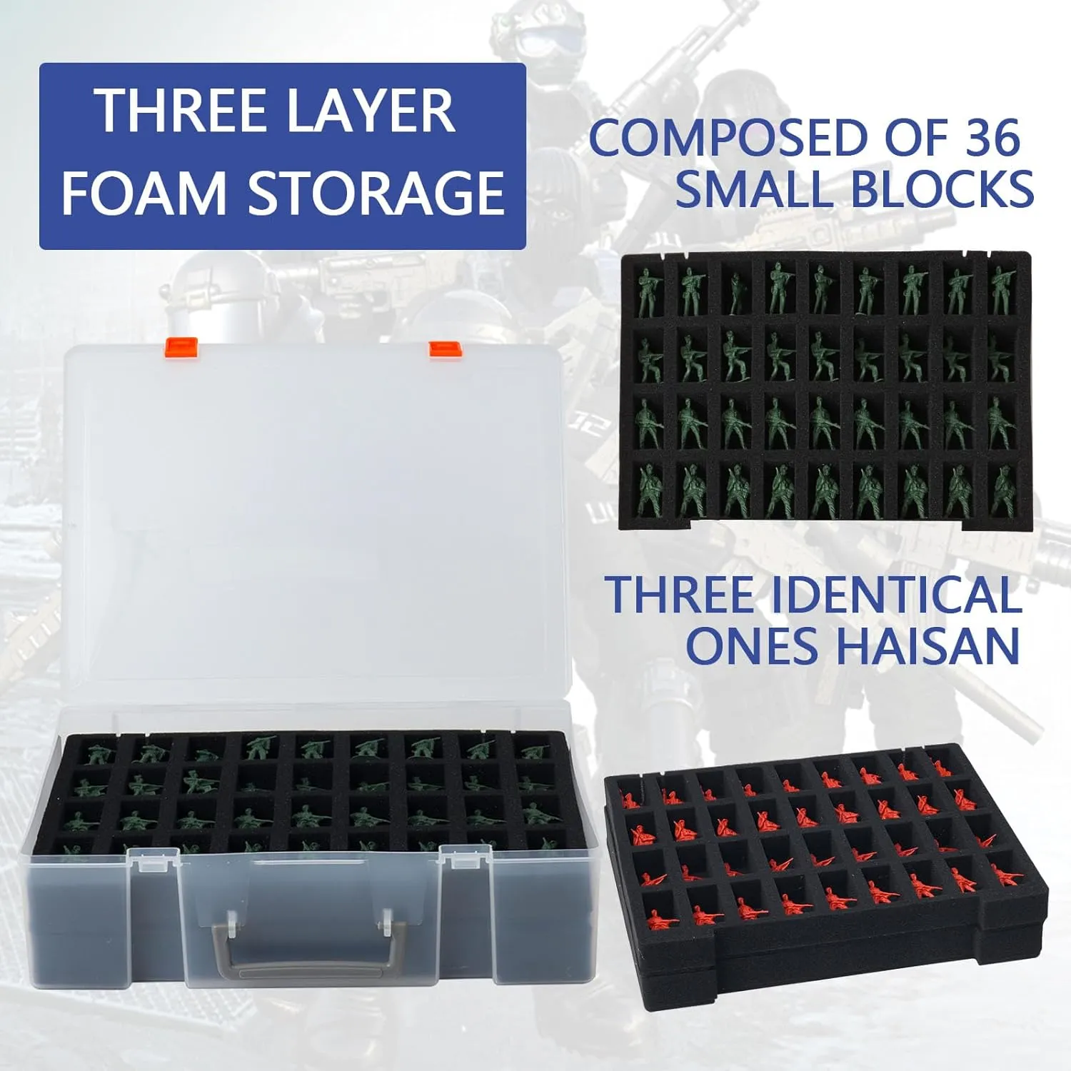 Portable Miniature Figure Storage & Carrying Case - 4 Foam Layers fits 108 Infantry Minis & Pick & Pluck for Large Figures White Small