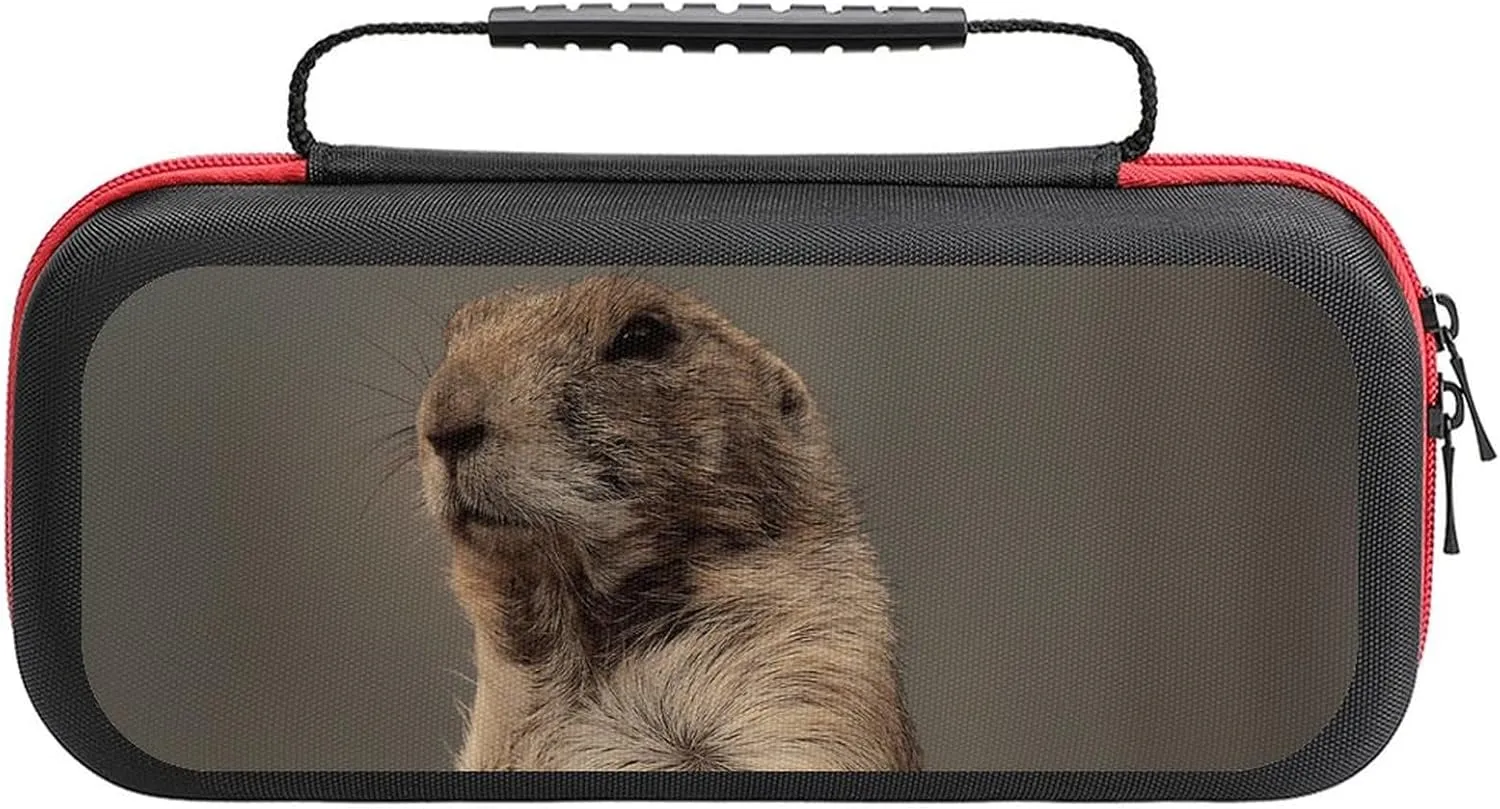 Prairie Dog Portable Protective Shell Compatible with Switch Case Hard Travel Tote Bag with 20 Game Cartridges