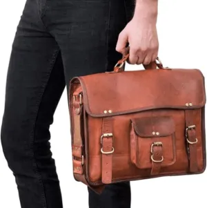 Premium Full-Grain Goat Leather Messenger Bag