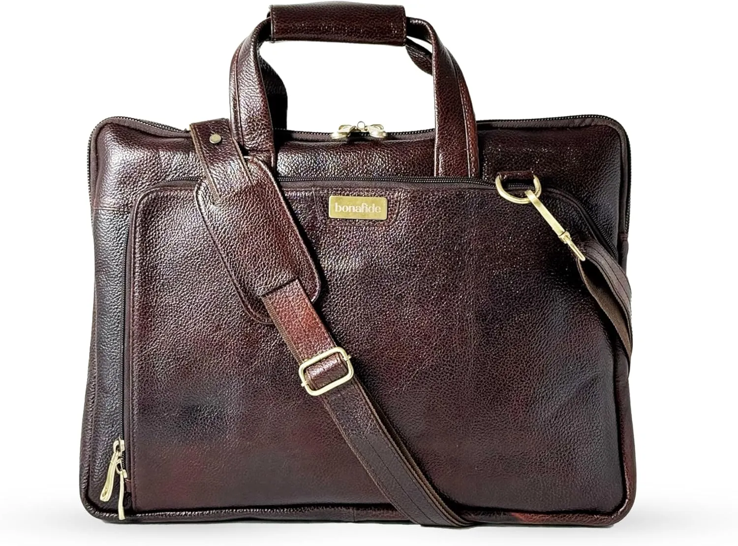 Premium Handmade Genuine Leather Briefcase 16 inch Laptop Compartment Adjustable Shoulder Strap Luggage Strap Briefcase Satchel Messenger Bag Leather Shoulder Bag