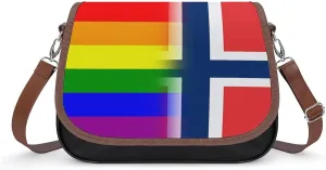 Prideful LGBT Gay Norway Flag Women's Small Sling Crossbody Bag Trendy Messenger Bags with Adjustable Strap for Travel