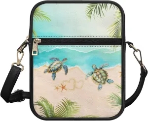PU Crossbody Bag for Women Men Multipurpose Wallet Purse Small Messenger Bag with Zipper for Working Shopping