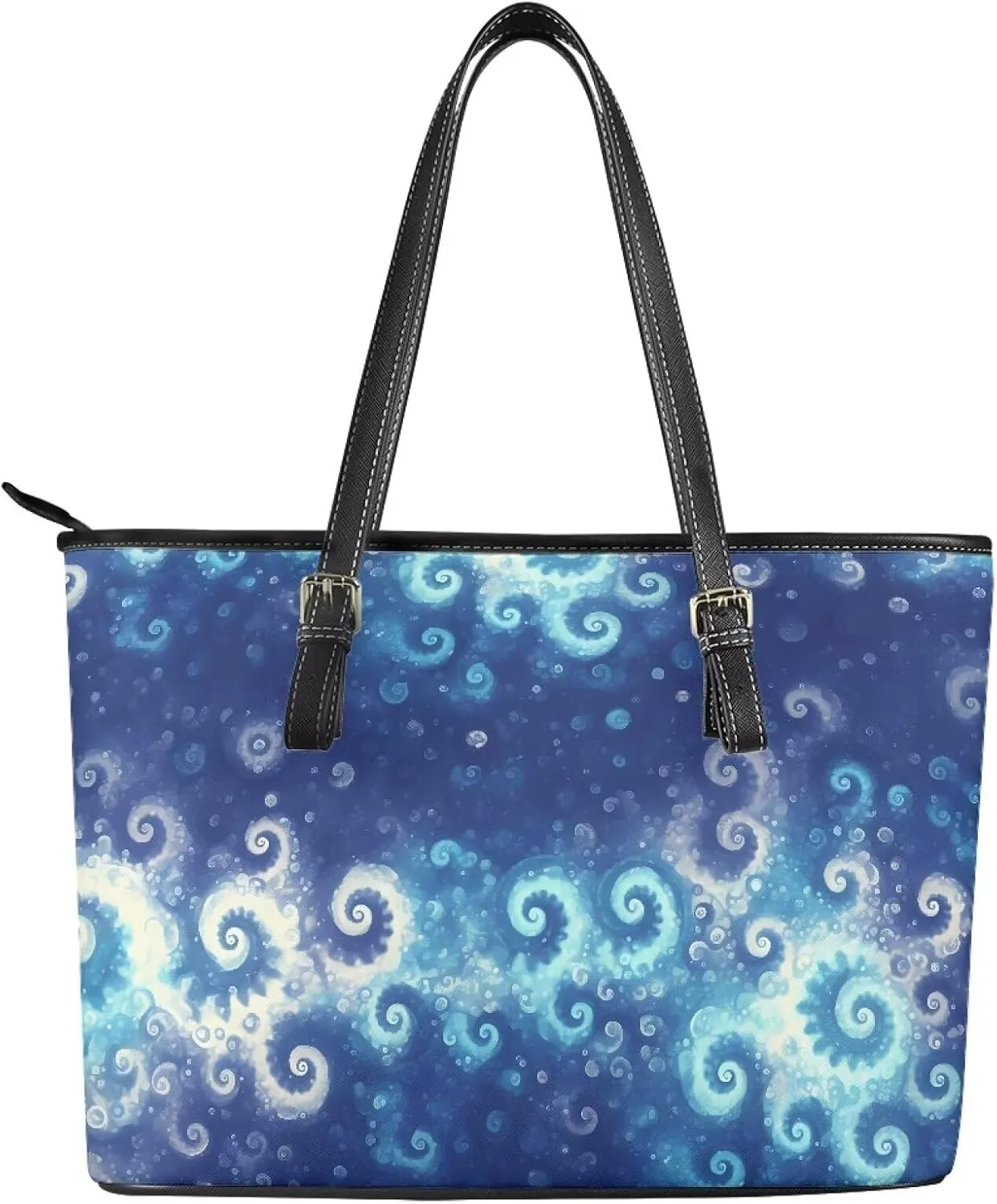 PU Leather Work Bag for Women Boho Tribal Tote Bag, Leather Business Office Bag Waterproof Leather Laptop Bag