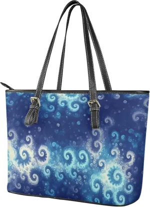 PU Leather Work Bag for Women Boho Tribal Tote Bag, Leather Business Office Bag Waterproof Leather Laptop Bag