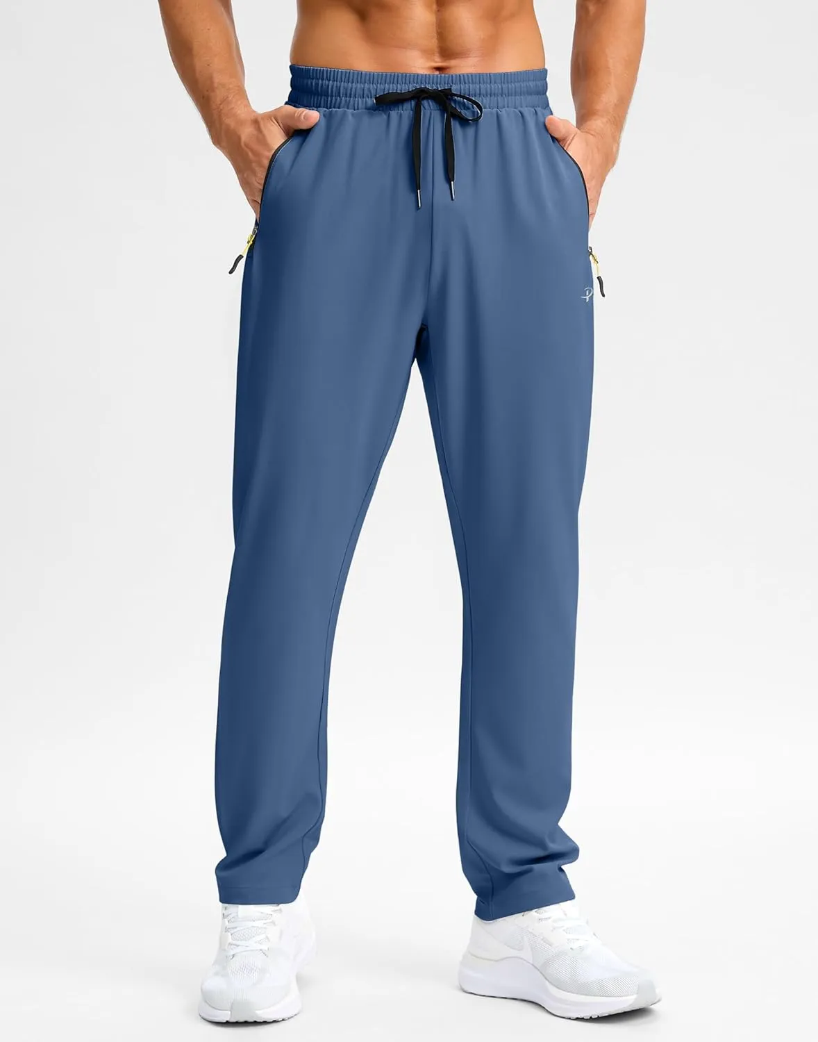Pudolla Men's Lightweight Hiking Pants Quick-Dry Outdoor Sweatpants with Zipper Pockets for Casual Travel Athletic Workout