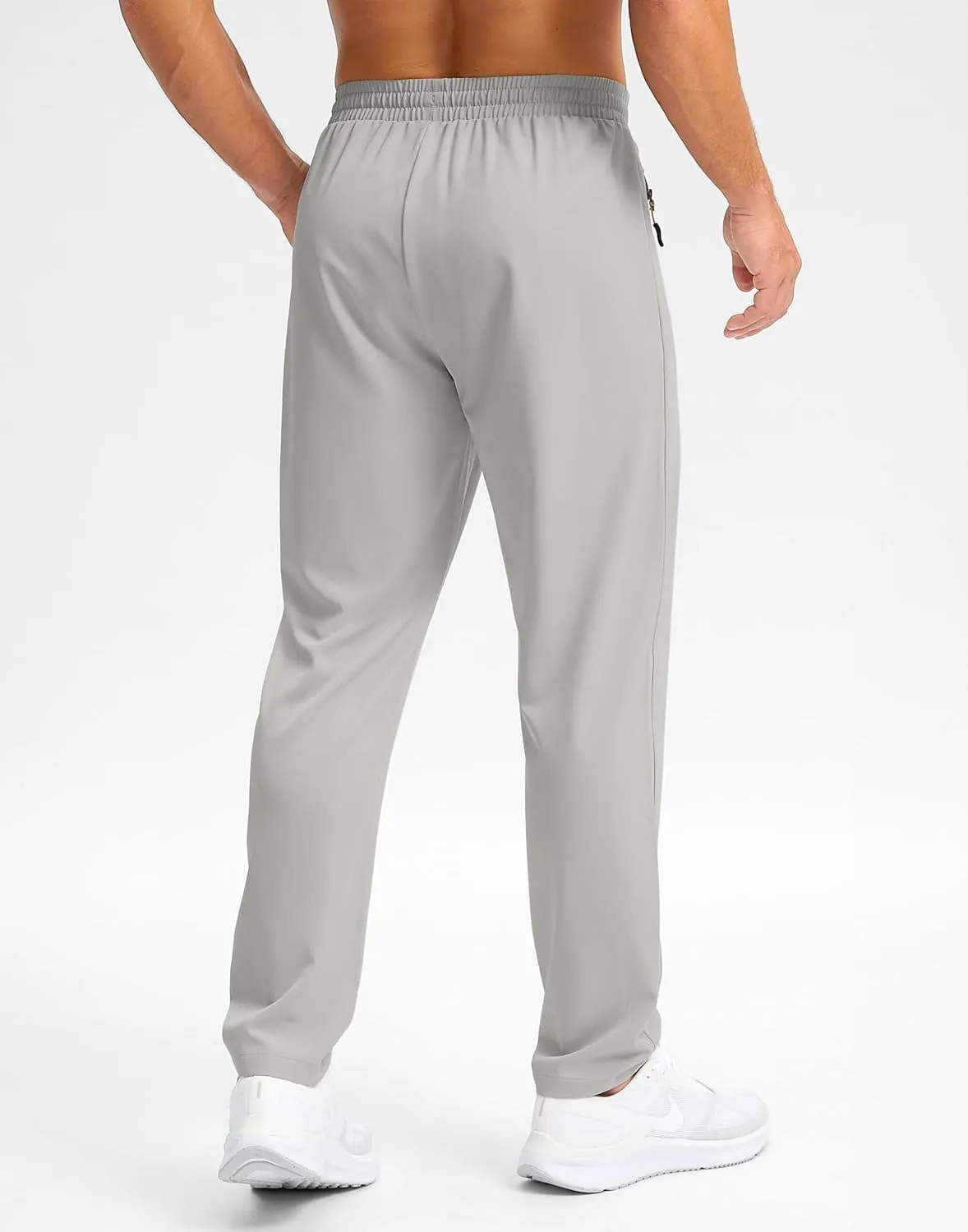 Pudolla Men's Lightweight Hiking Pants Quick-Dry Outdoor Sweatpants with Zipper Pockets for Casual Travel Athletic Workout