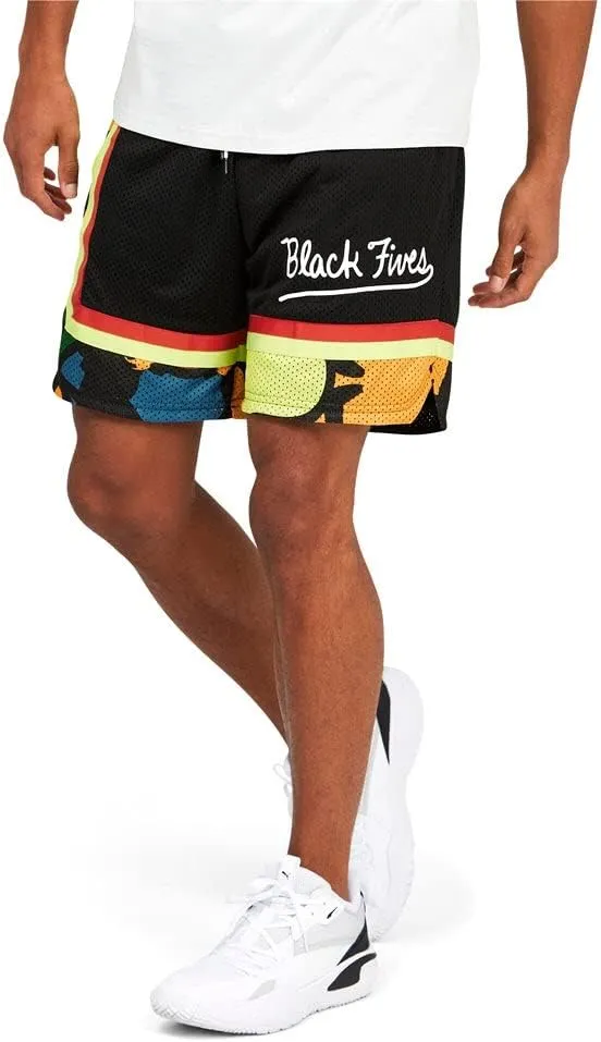 PUMA Mens Black Fives X Ballroom Drawstring Shorts Athletic Bottoms Casual Moisture Wicking - Black - Size XL
