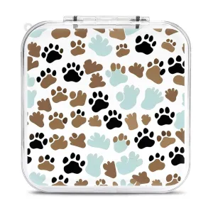 QMNBTES Dog Bones Paw Prints Switch Game Case Switch Game Holder Cartridge Case Storage 12 Games & 2 Micro Sd Card Slots, Travel Carry Cases, Portable Games Card Storage, Hard Shell, Buckle Closure