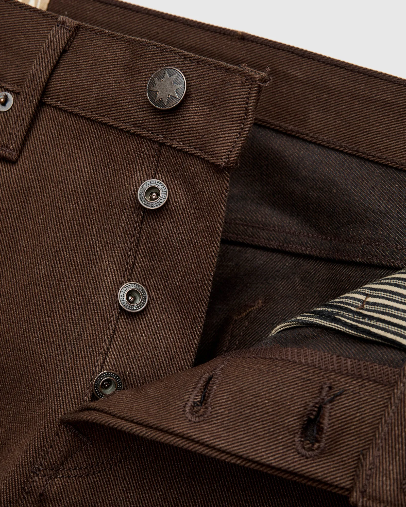 "Portola" 15oz Dark Brown Selvedge Denim - Tapered Fit