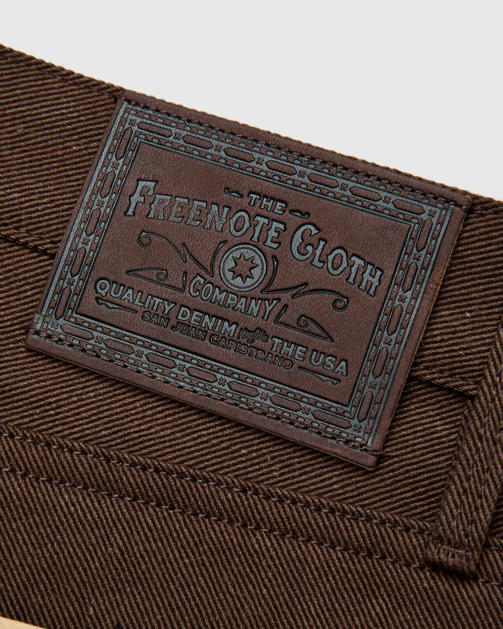 "Portola" 15oz Dark Brown Selvedge Denim - Tapered Fit