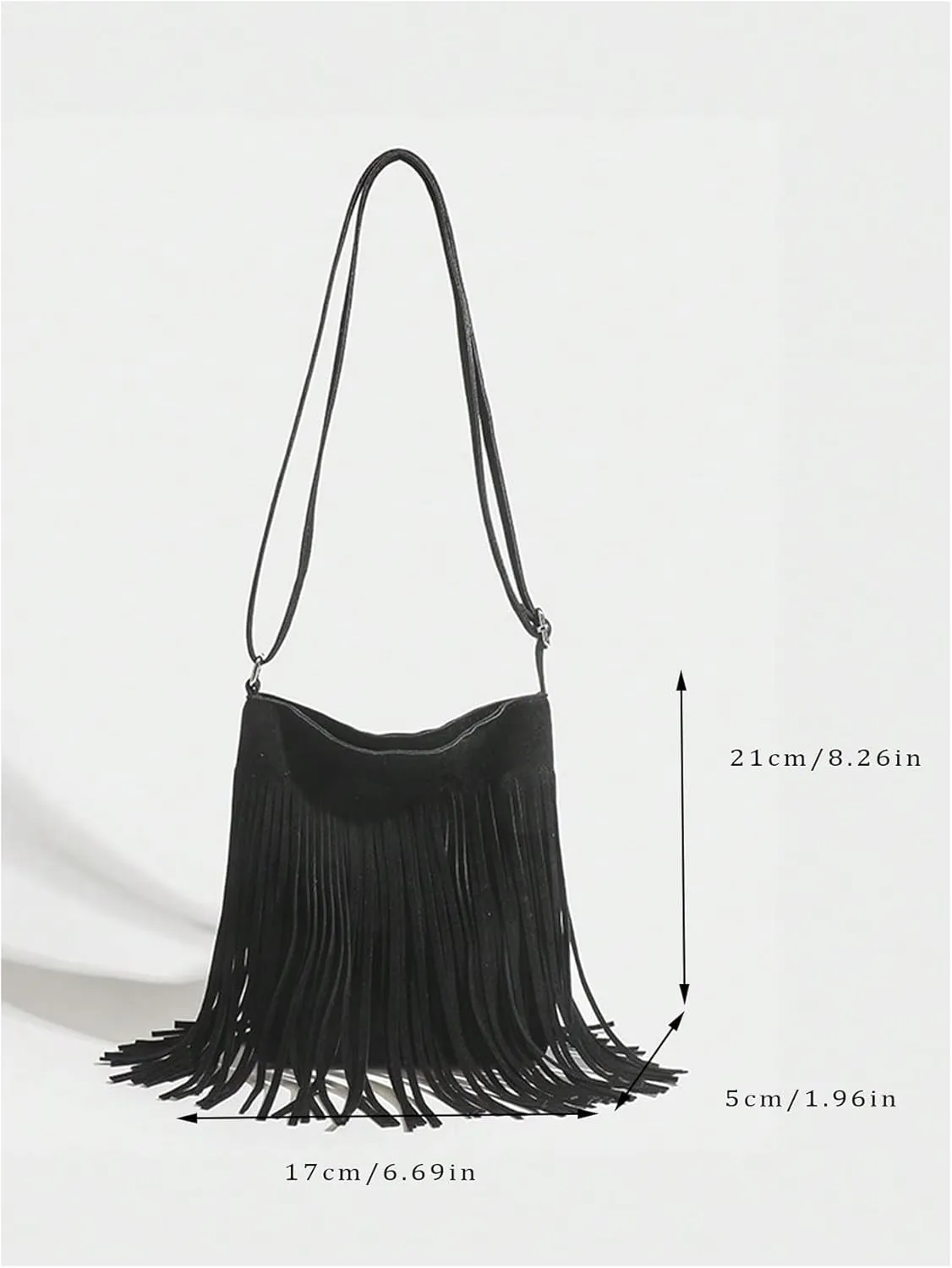 QWINEE Women's Fringe Hobo Bags Tassel Vintage Suede Crossbody Bag Shoulder Bags