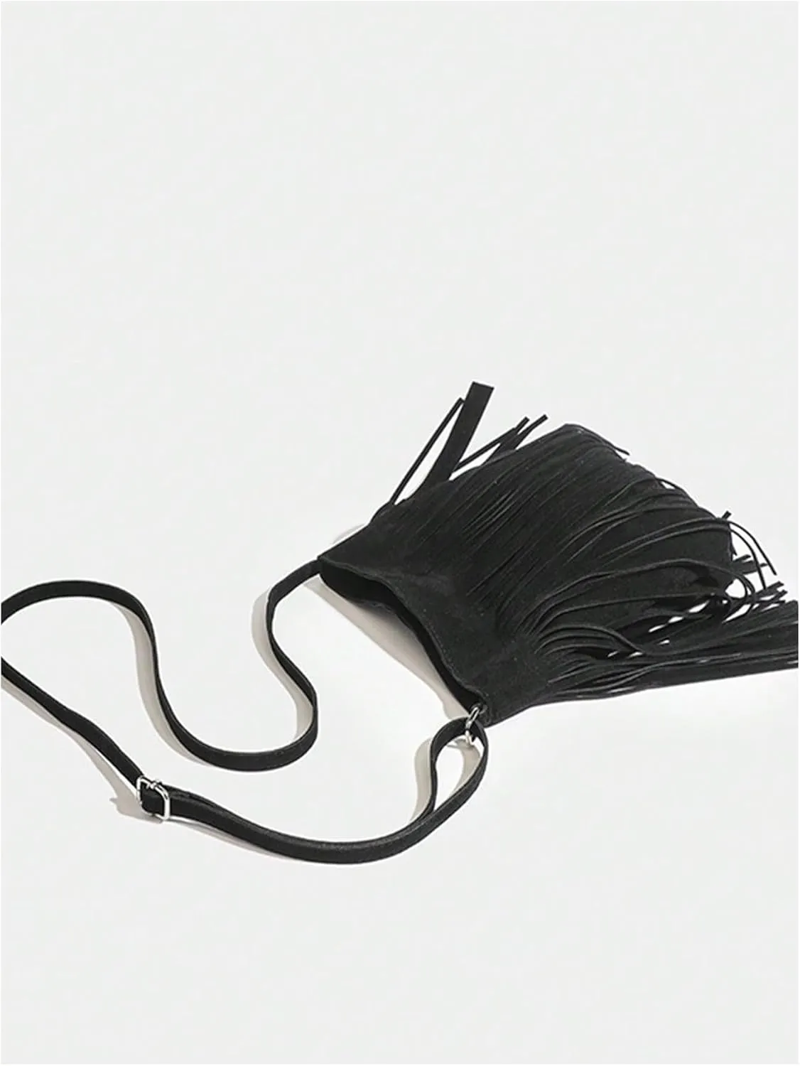 QWINEE Women's Fringe Hobo Bags Tassel Vintage Suede Crossbody Bag Shoulder Bags