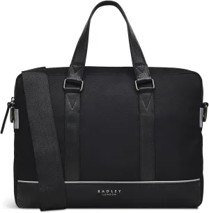 RADLEY London Deans Street Men's Medium Leather Ziptop Satchel Bag, Black