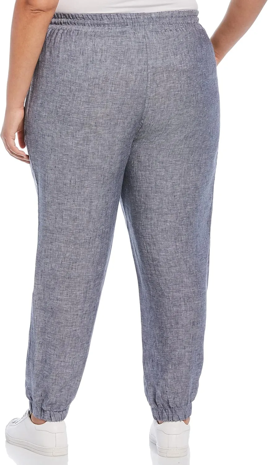 Rafaella Women's Linen Drawstring Jogger Pant