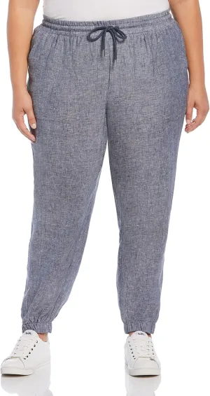 Rafaella Women's Linen Drawstring Jogger Pant